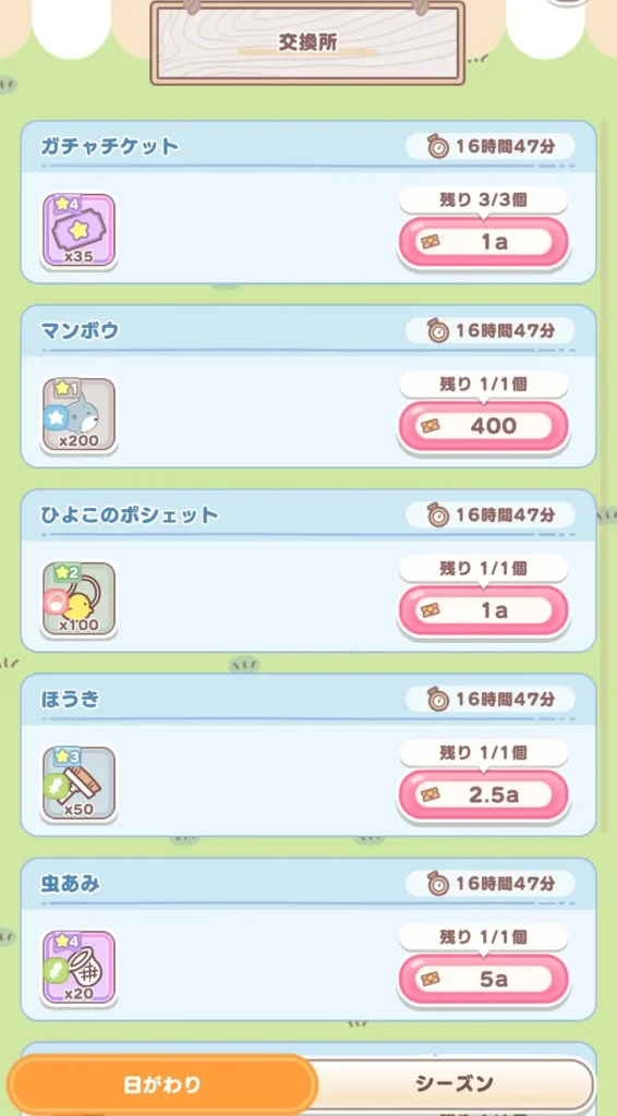 討伐成績ランキング交換所デイリー1